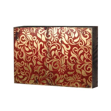 DESIGNOCRACY 9500608 Patterned Rustic Wooden Block Design Graphic Art 95006B08